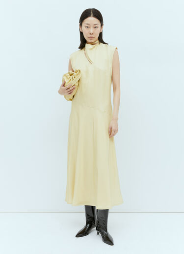 Jil Sander Satin Maxi Dress Yellow jil0255001