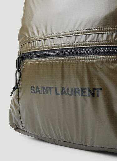 Saint Laurent Nuxx Logo Print Backpack Khaki sla0149047