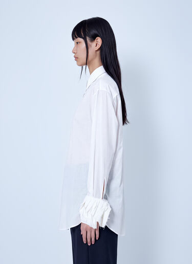 Jil Sander Cotton Shirt with Decoratively Finished Cuffs White jil0266003