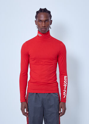 Lacoste Runway High Neck Printed Stretch T-shirt Red lac0166003