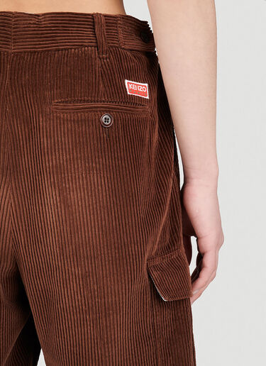 Kenzo Corduroy Cargo Pants Dark Brown knz0154019