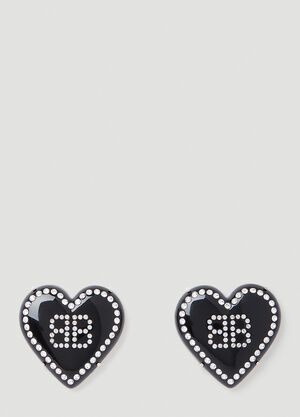 Jacquemus Heart Logo Earrings Black jac0254005