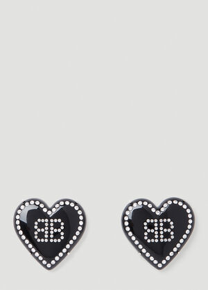 Saint Laurent Heart Logo Earrings Navy sla0251093