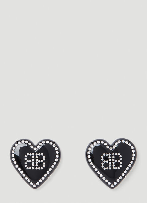 Balenciaga Heart Logo Earrings Silver bal0252104