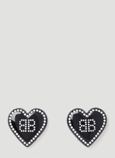 Balenciaga 心形徽标耳饰 黑色 bal0253099