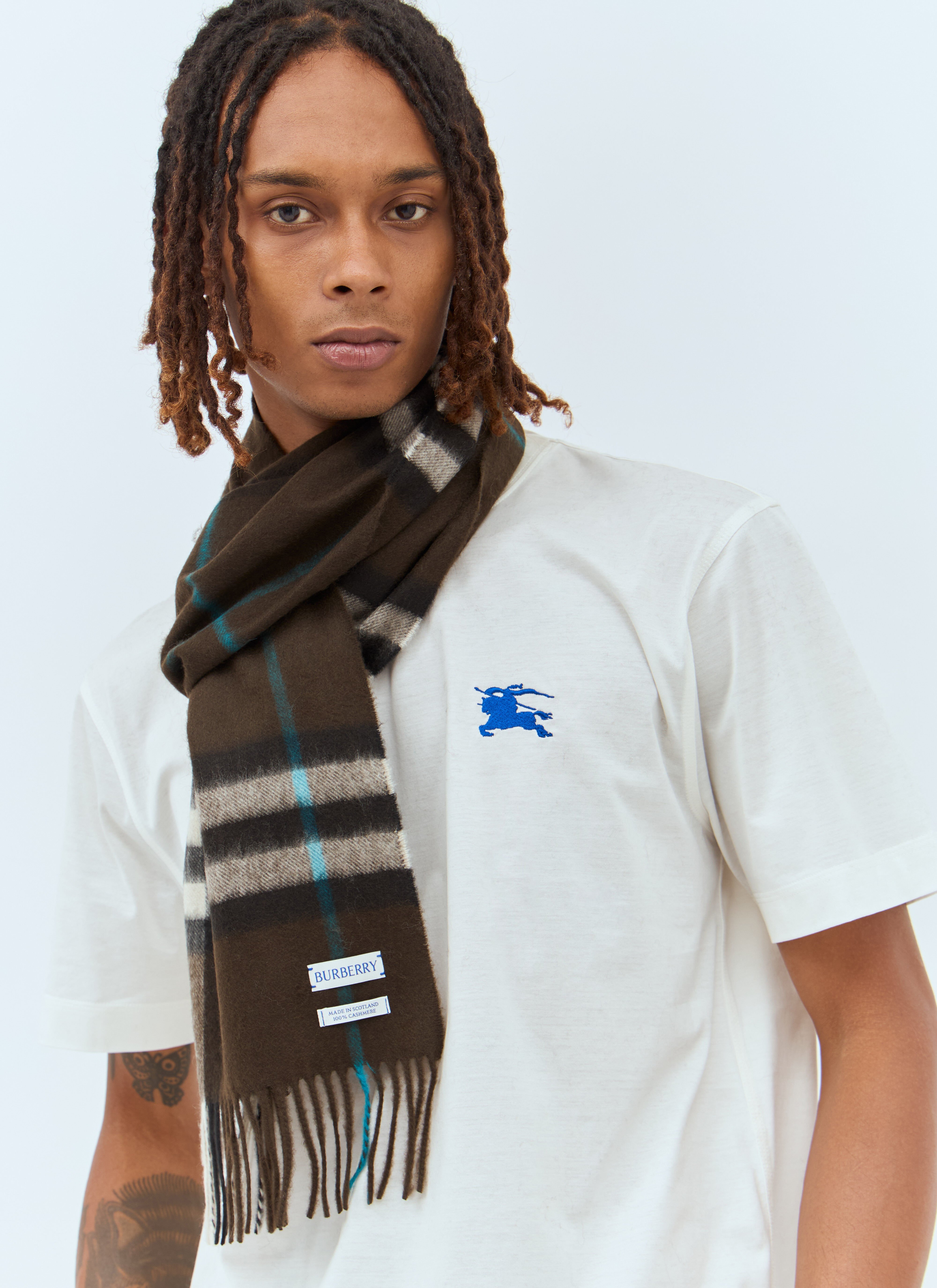 Burberry navy check scarf outlet