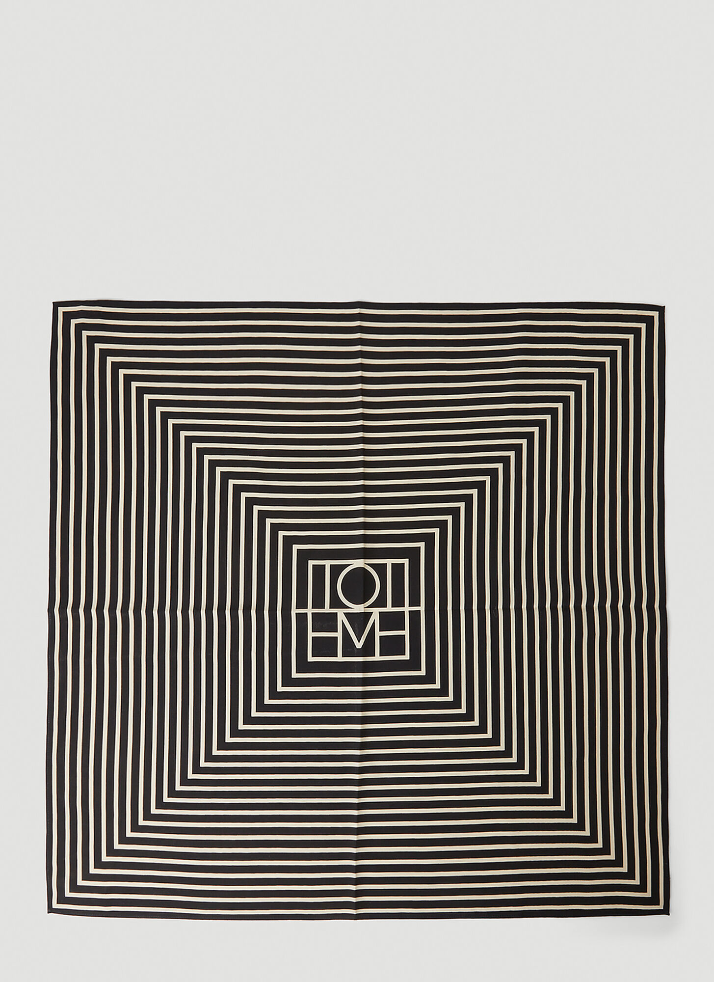 Totême Toteme Silk Signature Monogram Squared Scarf In Black
