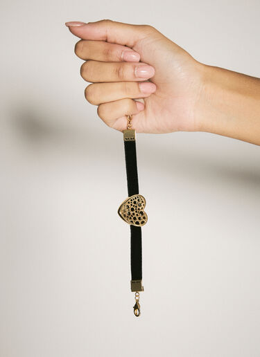 Dolce & Gabbana DG Heart Logo Velvet Bracelet Black dol0258029
