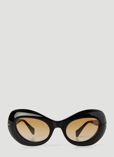 Gucci Curved Cat Eye Sunglasses Black guc0245246