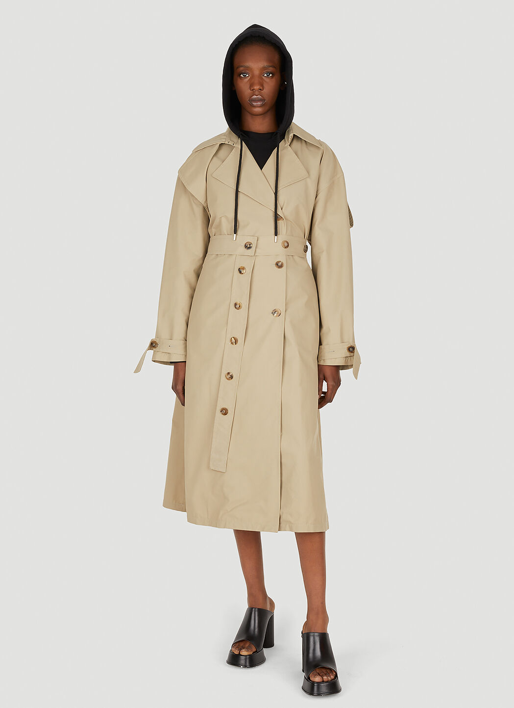 Long double breasted trench coat sales