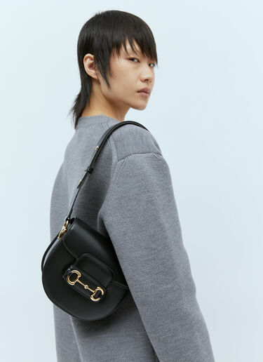 Gucci Horsebit 1955 Mini Rounded Shoulder Bag Black guc0254045