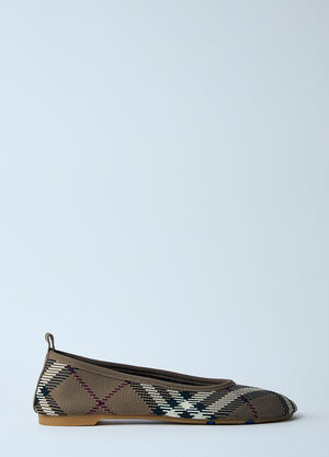 Burberry Check Knit Baby Ballerina Flats Brown bur0259014