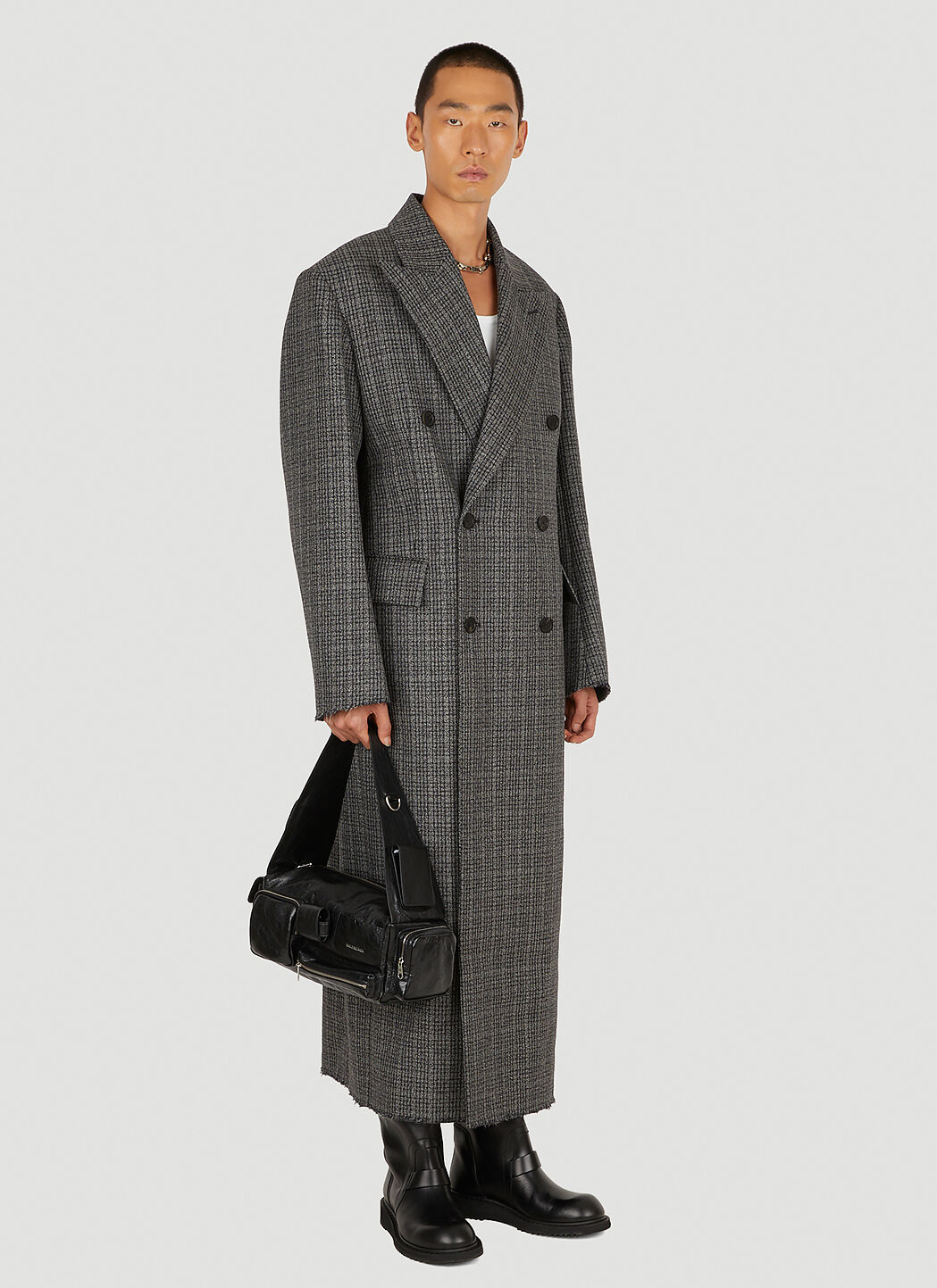 Balenciaga check hot sale coat