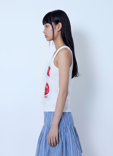LN-CC® - GANNI: Compact Rib Jersey Tank Top - White GANNI Compact Rib Jersey Tank Top White gan0265006