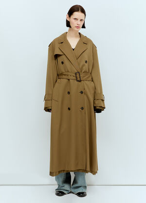 TOTEME Double-Breasted Gabardine Trench Coat Beige tot0257024