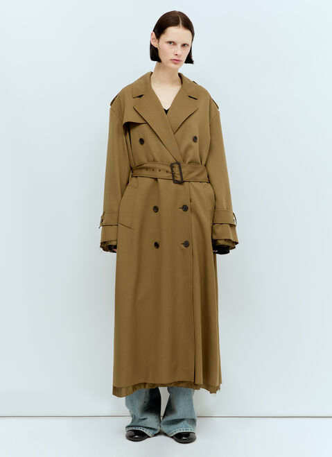 Burberry Double-Breasted Gabardine Trench Coat Brown bur0255020