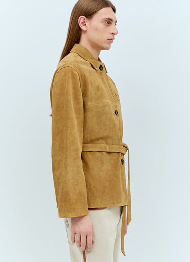 Miu Miu Belted Leather Jacket Camel miu0156009