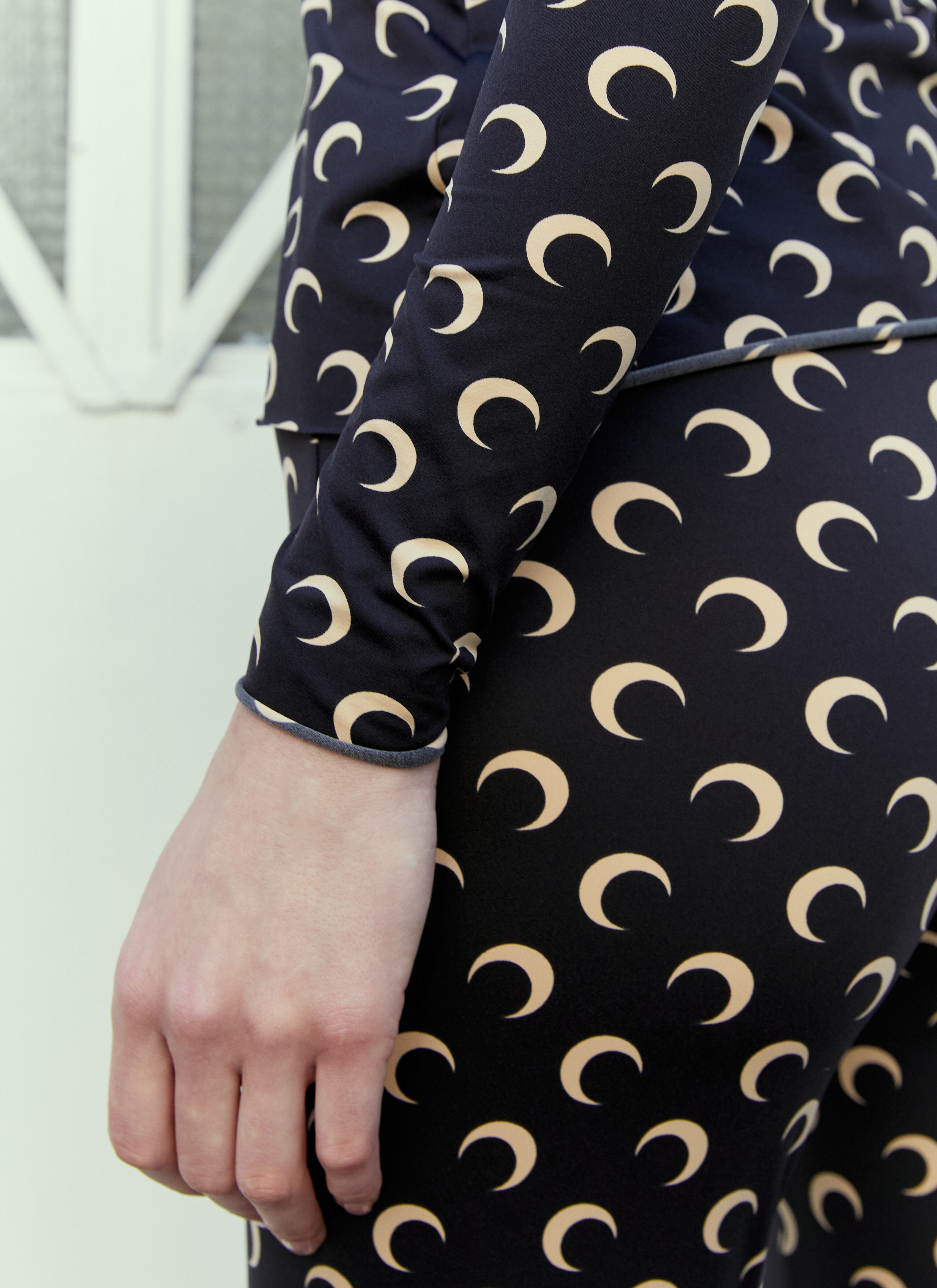 Regenerated All Over Moon Jersey Second Skin Top • Marine Serre