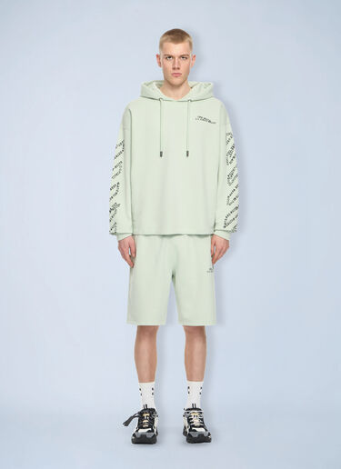 LN-CC® - Off-White: Type Arrow Diagonal Loose Hoodie - Green Off-White Type Arrow Diagonal Loose Hoodie Green ofw0164175