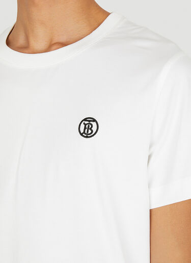 Burberry 모노그램 자수 티셔츠 화이트 bur0149027