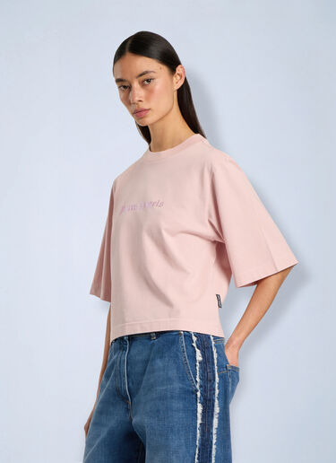 Palm Angels Rhinestone Boxy Tee Pink pma0266214