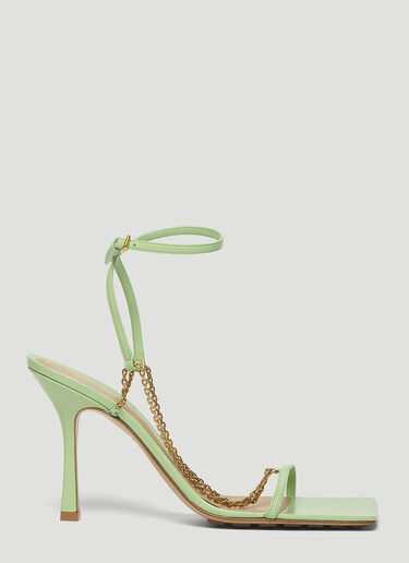 Bottega Veneta Chain-Strap Heeled Sandals Green bov0243035