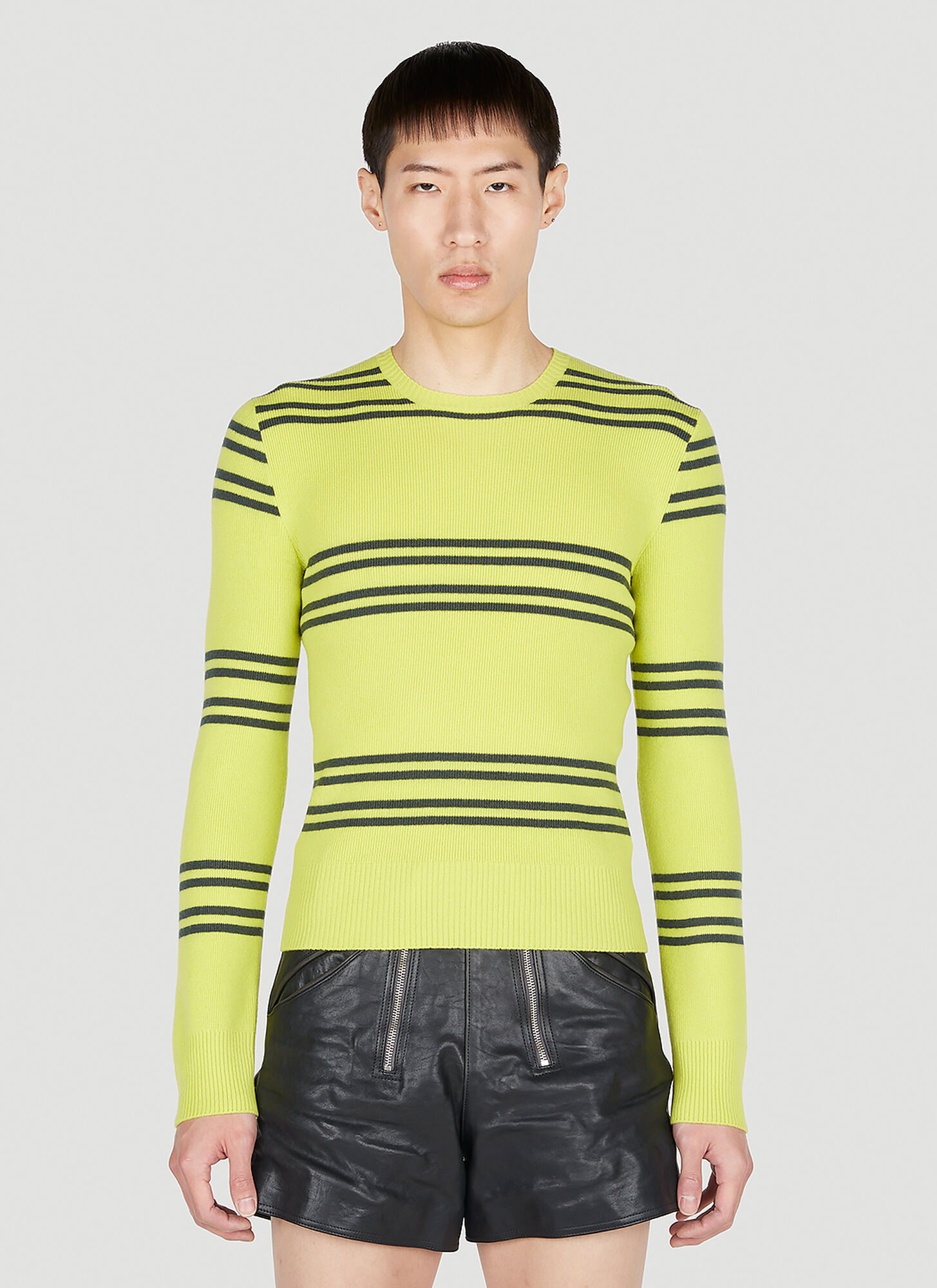 Prada Crew-neck Lambswool Sweater Striped Pattern