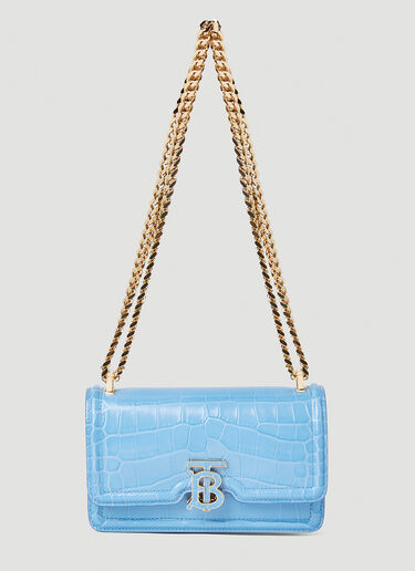 Burberry Logo Plaque Shoulder Bag Light Blue bur0252032