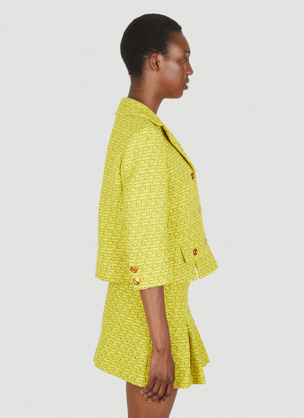 Gucci yellow discount tweed jacket