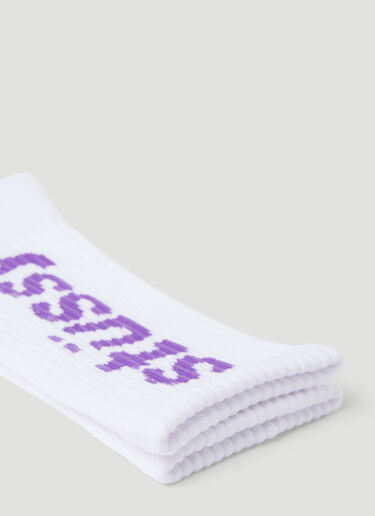 Stüssy Helvetica Long Socks White sts0151029