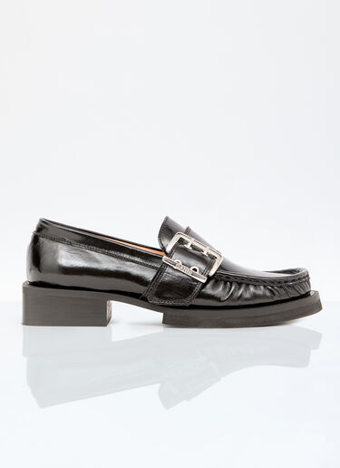 GANNI Feminine Buckle Loafers Black gan0256029