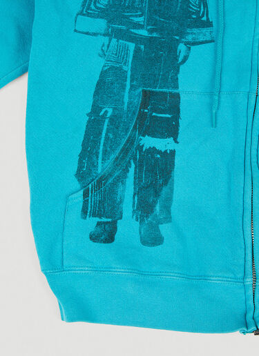 DRx FARMAxY FOR LN-CC Graphic Print Hooded Sweatshirt Blue drx0349021
