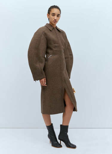 Jacquemus Le Manteau Croissant Coat Dark Brown jac0254007