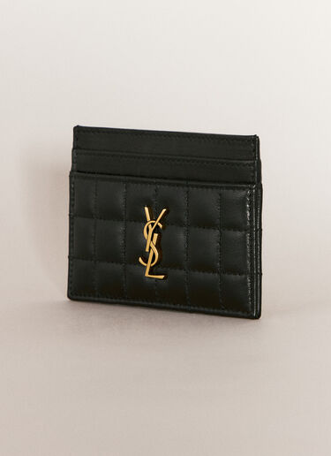 Saint Laurent Cassandre Matelassé Carré Cardholder Black sla0255117