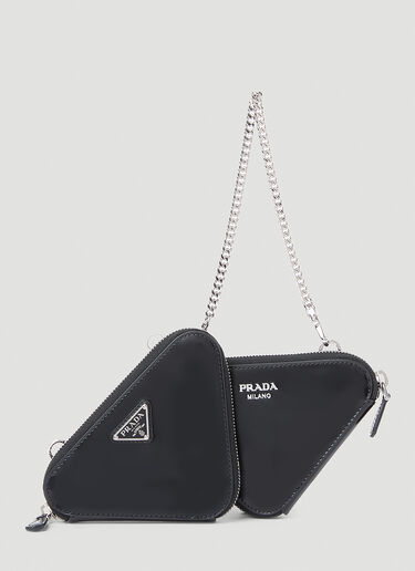 Prada Contenitori Mini Chain Wallet Black pra0252065
