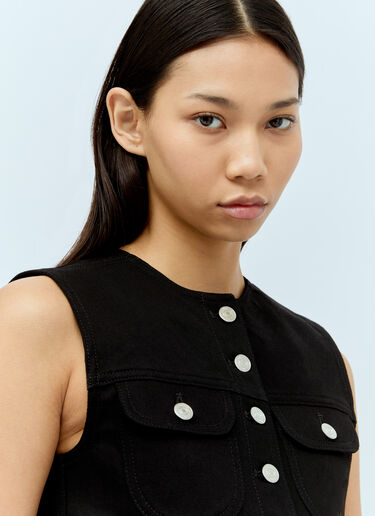 Courrèges Multiflex 牛仔短背心  黑色 cou0255006