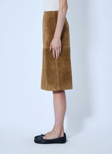 Jil Sander Panelled Suede Midi Skirt Brown jil0266022