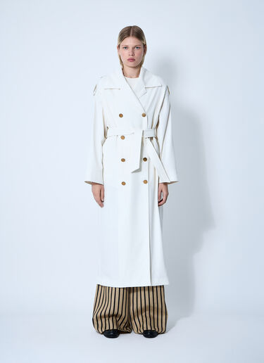Max Mara Water-Repellent Garbardine Trench Coach White max0259007