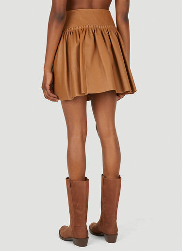 Max Mara Tritone Leather Skirt Brown max0250018