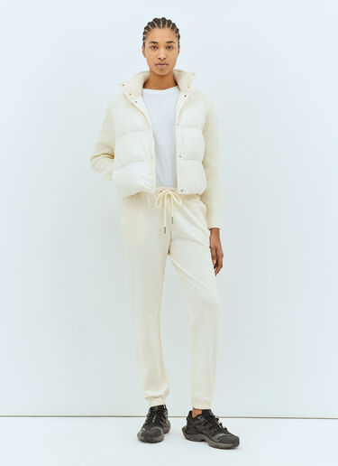 Moncler Zip-Up Padded Cardigan Cream mon0259034