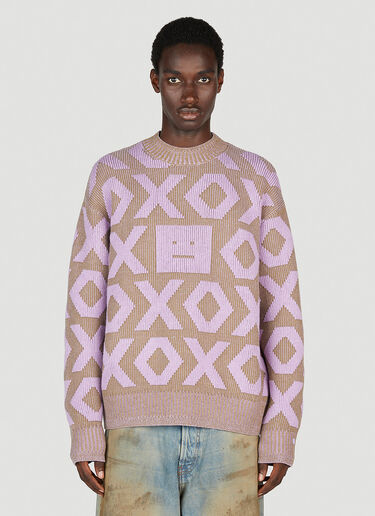 Acne Studios 徽标图案圆领针织衫 卡其色 acn0353016