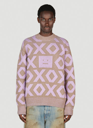 Acne Studios Logo Motif Crewneck Sweater - Knitwear Khaki M