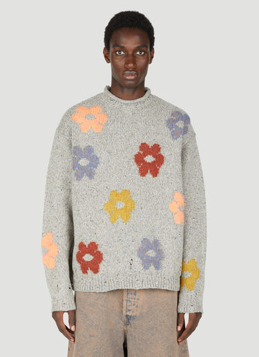 Acne Studios Floral Jacquard Sweater Grey acn0154001