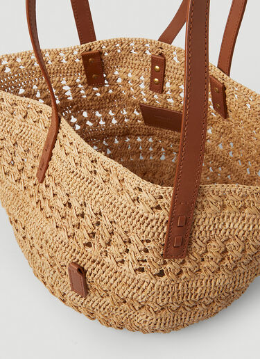 Saint Laurent Panier Raffia Tote Bag Beige sla0247161
