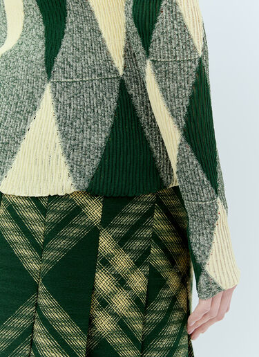Burberry 아가일 하이넥 스웨터 그린 bur0255026