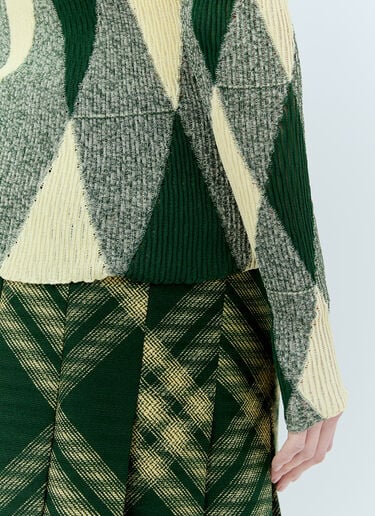 Burberry Argyle High-Neck Sweater Green bur0255026