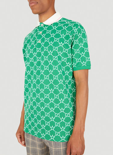 Gucci GG Star Motif Polo Shirt Green guc0150019