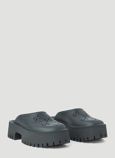 Gucci Perforated G Platform Mules Black guc0245092