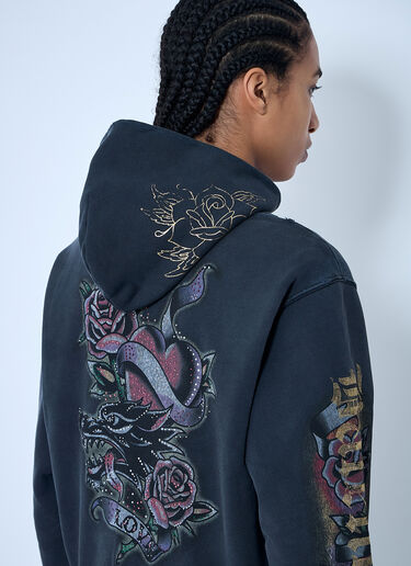 Balenciaga Tacky Tattoo Zip-Up Sweatshirt Black bal0259061