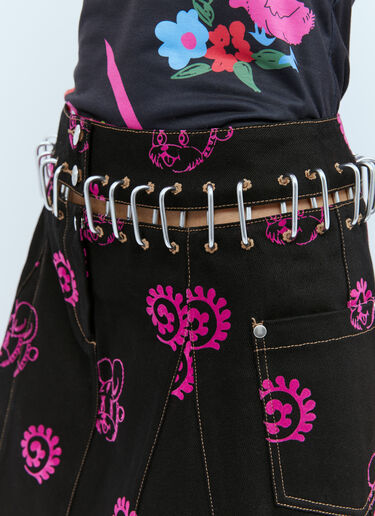 Chopova Lowena Nosebutter Flocked Skirt Black cho0254007
